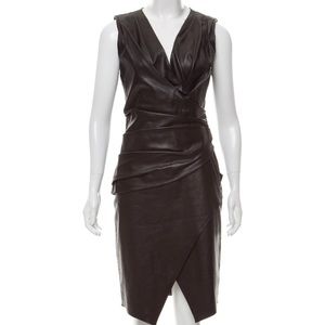 J. Mendel Black Leather midi dress